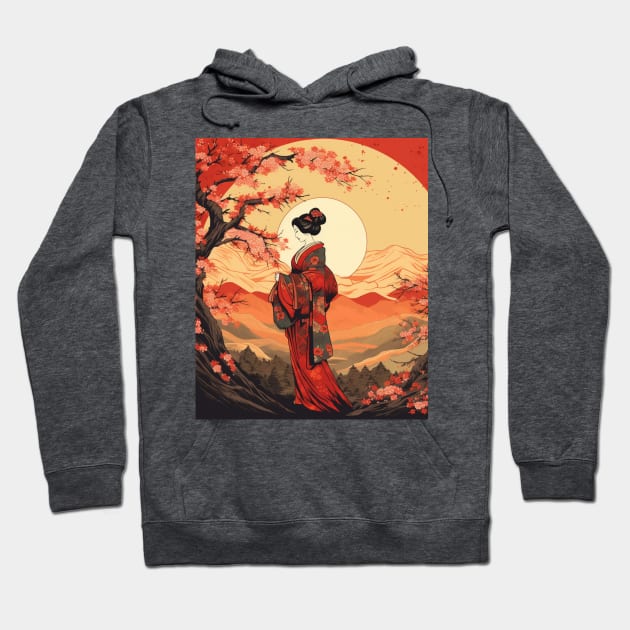 Elegant Geisha Art - Japanese Culture and Tradition Inspired Design Hoodie by RisingSunCreations